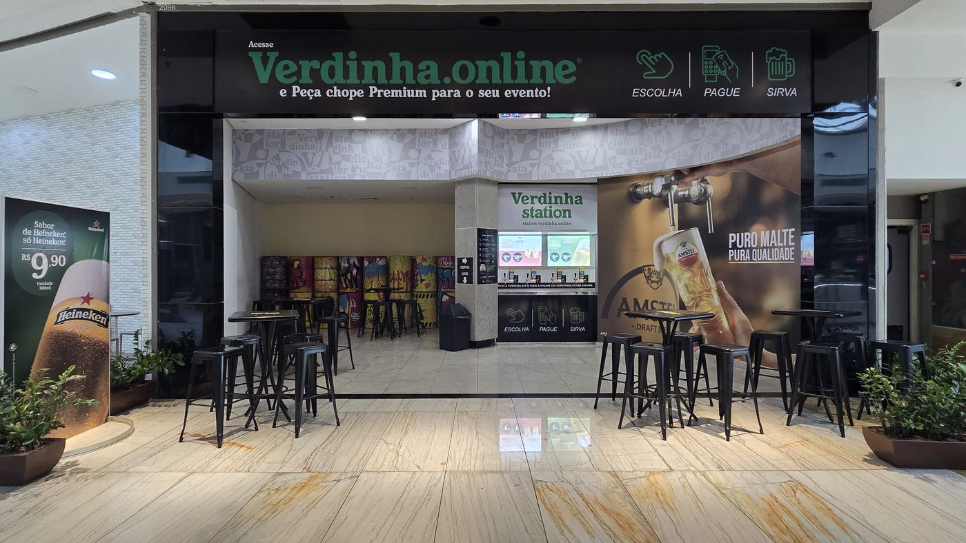 Fachada da Verdinha Station no Boulevard Shopping