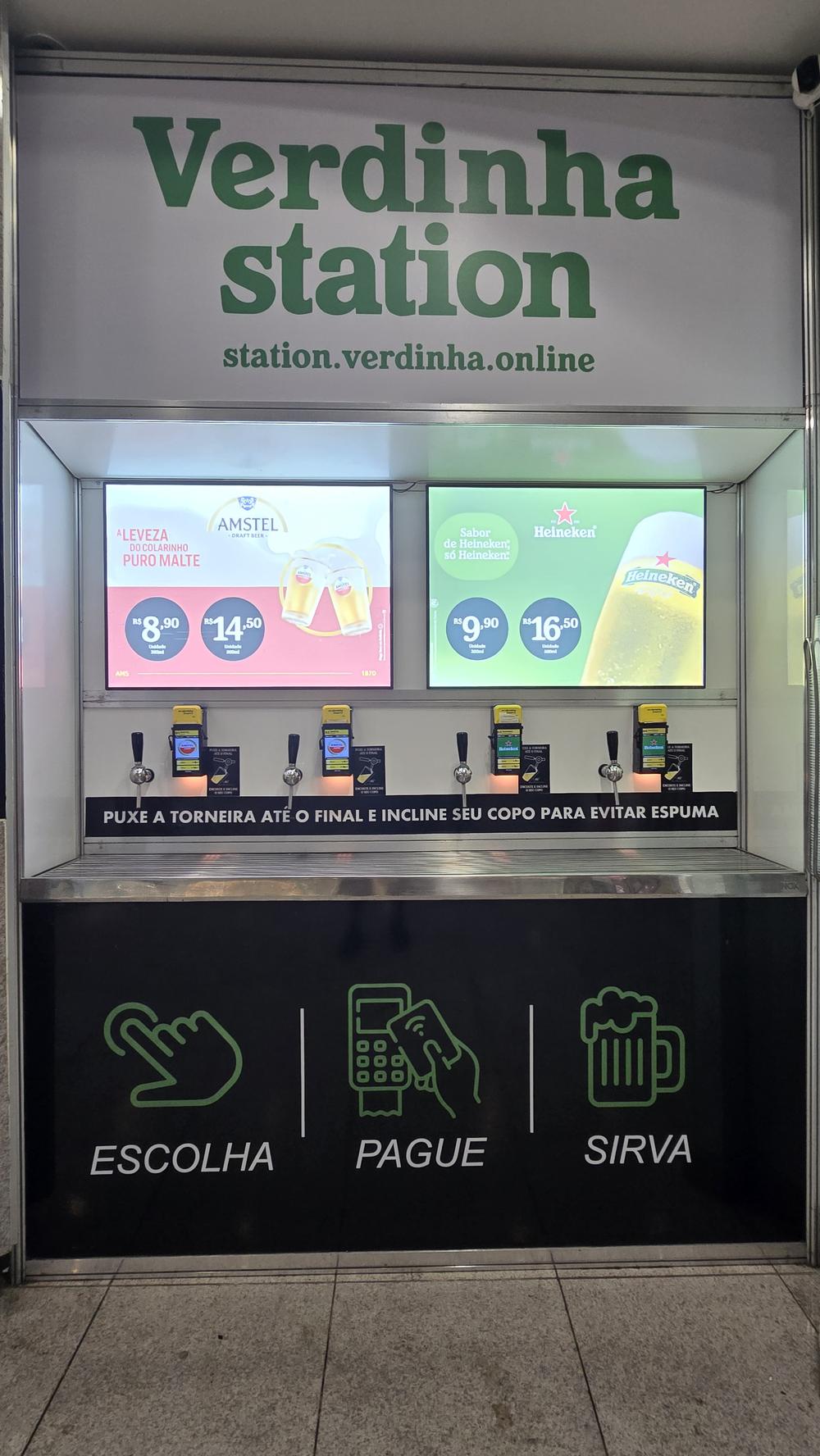 Torneiras de autoatendimento da Verdinha Station